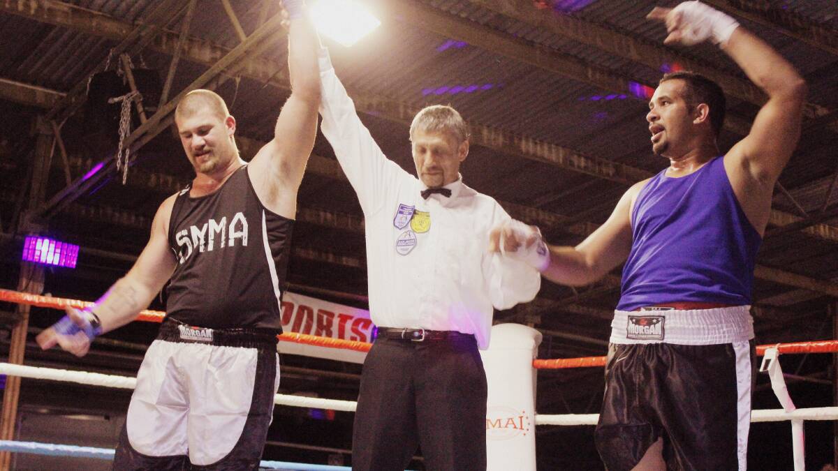 CHAMPION: Steve Hills claimed the New England super heavyweight title defeating Tremaine Patterson on Saturday night.