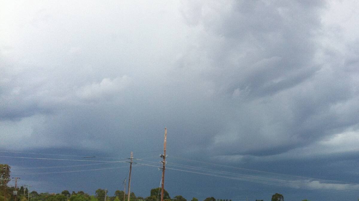 Storm clouds roll in south of Inverell on Wednesday afternoon.