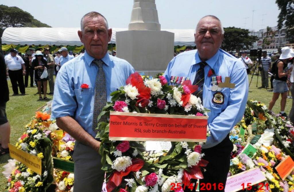 Terry Cross and Peter Morris at Thailand's Kanchanaburi War Cemetery. Photo contributed by Terry Cross