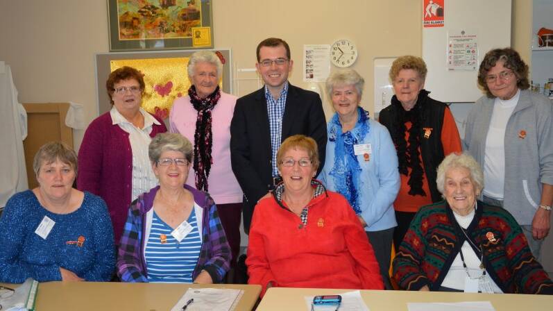 COMMITTEE: (Back from left) Regional representative of the United Hospital Auxiliaries of NSW Lesley Croft (Gunnedah), Val Needer, Adam Marshall, Lesley Scholz, Audrey McArdle, Shirley Shaw, (front) Vicki McGrath (president), Brenda Baxter, Jenny Hayden and patron Edna Roberts.