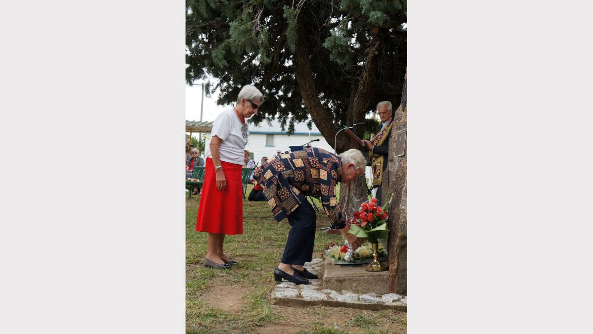 The wreath for the Delungra Ladies' Auxiliary was laid by Emily Mepham and Marge Stewart. Pic 62
