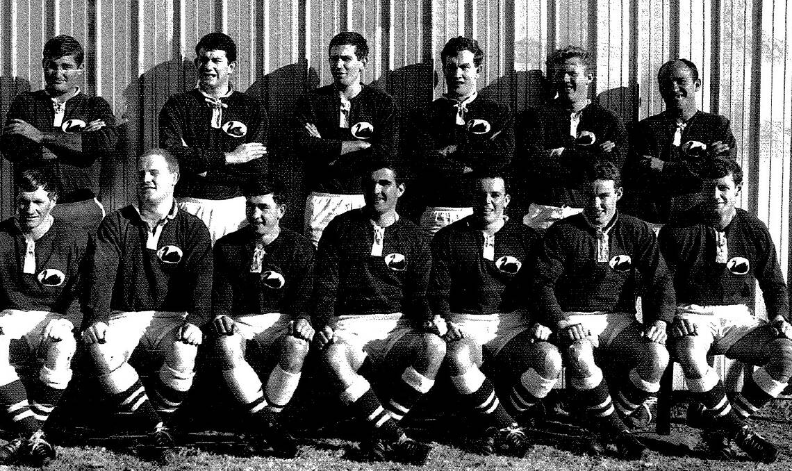THE TEAM: (back row l-r) Denis Hills, Bill Allison, Terry Munsie, Ian Miles, Ken Lapham and Owen Gallagher. (front) Doug Goldman, Geoffrey Savage, Alan Ting, Paul Montgomery, John Cannen, Terry Trim and M McCormack. Absent: Les Rowe and Terry Windmill.