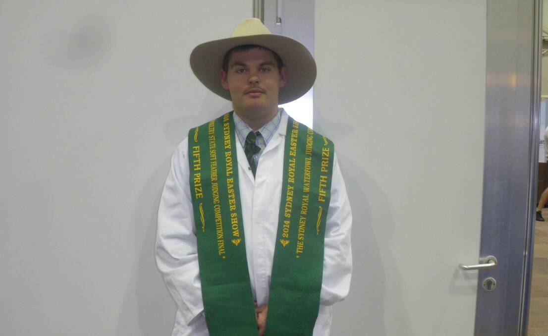 DEBUT CHAMP: At only 19, Bryan D'Este placed fifth in NSW in two poultry judging classes. It was his very first competition.