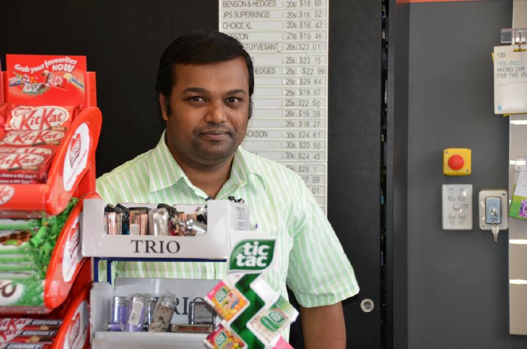 POSITIVE: Warialda Road BP service station manager Srikanth Tarigopula thought a quiet town like Inverell was the last place you would expect an armed robbery.