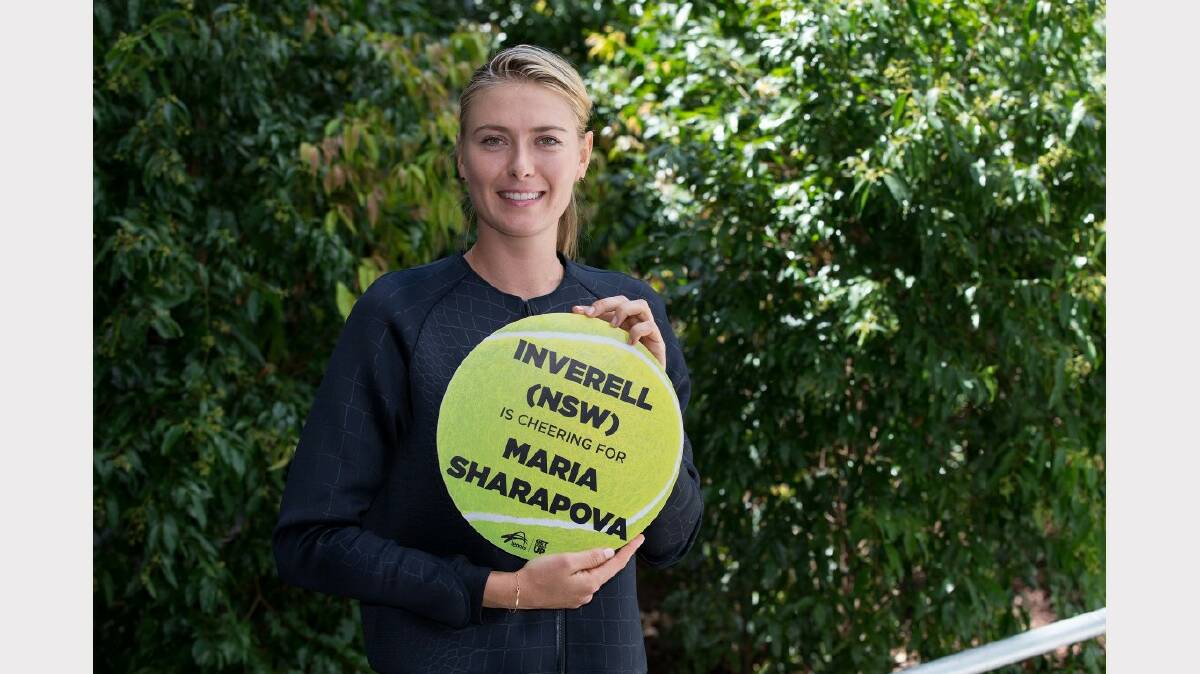 CHEERING HER ON: Maria Sharapova has Inverell supporting her run at the 2015 Australian Tennis Open after running in the top eight of the  Australian Tennis Blitz competition, which saw 256 towns from around Australia aligned with a maindraw player. 
