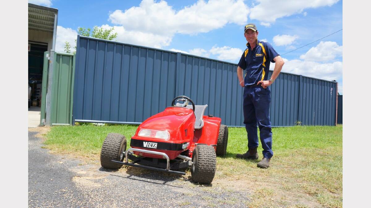 Inverell Mower Sports Club vice president Brad Hannah with his red racer.