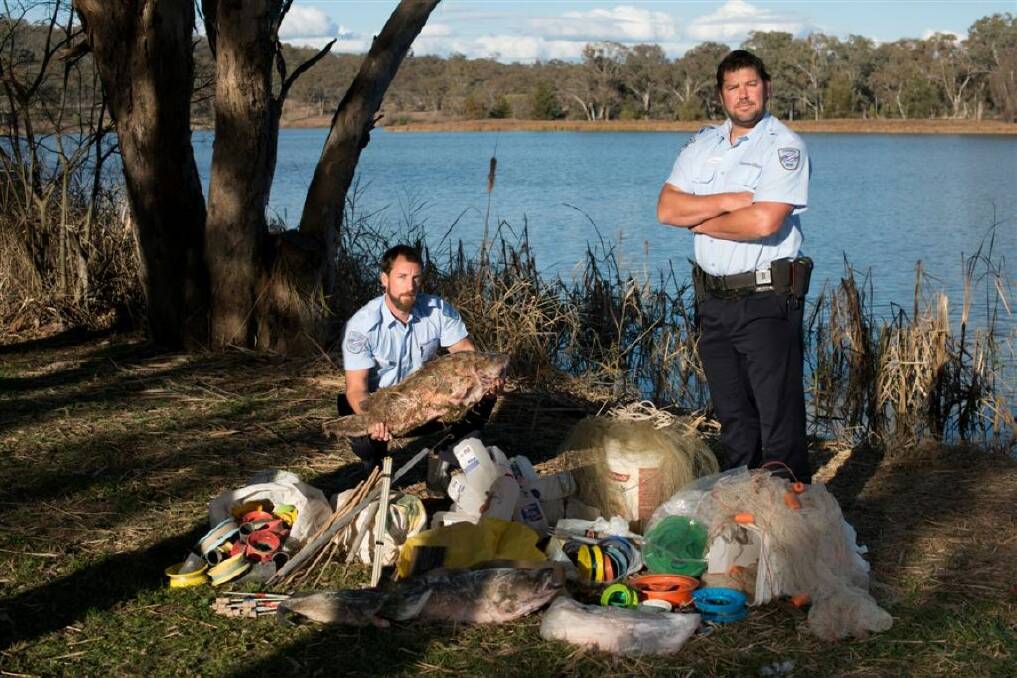 SPRUNG: Fisheries officers seized illegal fishing gear including set lines, cast nets and drag nets.