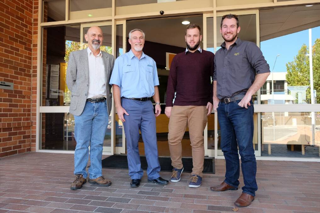 NEW GROUP: Working group founder Neil Eigland, Inverell mayor Paul Harmon, and Chamber of Commerce vice presidents Josh McPhee and John McGregor are working together to guage interest in a flight service between Inverell and Sydney.