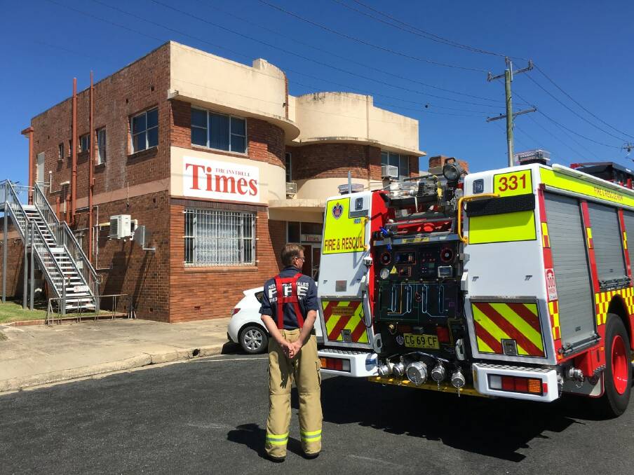 The new truck attending an electrical fire incident at The Inverell Times on February 8, just an hour after the official key-handover.