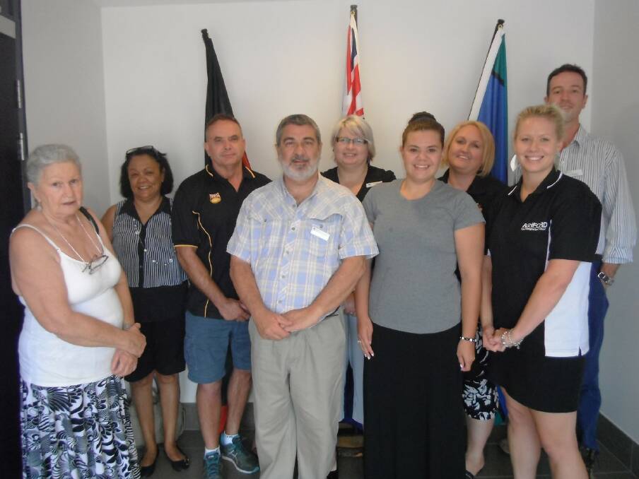 The Aboriginal Language Book Project Committee (from left) Noeline Briggs-Smith OAM, Bernadette Duncan, Ivan Lackay, Harry White, Sonya Lange, Ash Lackay, Lorrayne Riggs, Pene Riggs and Luc Farago.