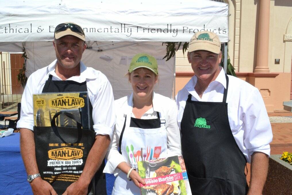 OFF TO SYDNEY: Henry Sheehan, Katrina Morris and Glenn Morris from Figtrees Organic Farms won the BBQ Challenge.