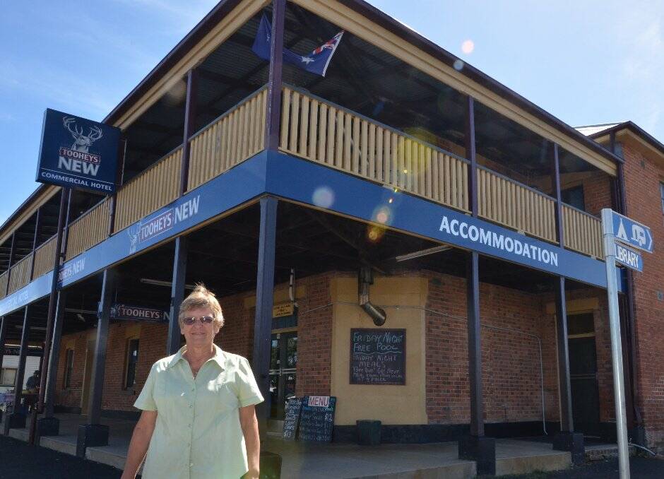 OPPOSED TO BAN: Publican Rose Higgins outside Bundarra’s Commercial Hotel. PHOTO by ARMIDALE EXPRESS