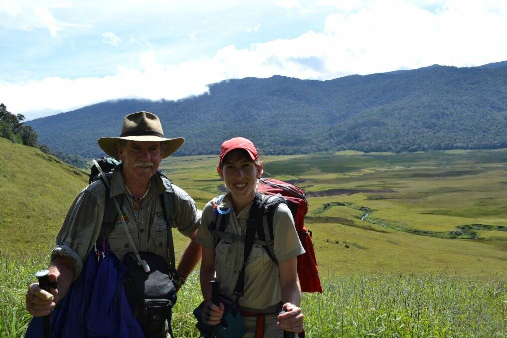 INTEREST IN KOKODA: Charlie Lynn (Tour Leader, Adventure Kokoda) and Alexandra McCosker along the Kokoda Track.