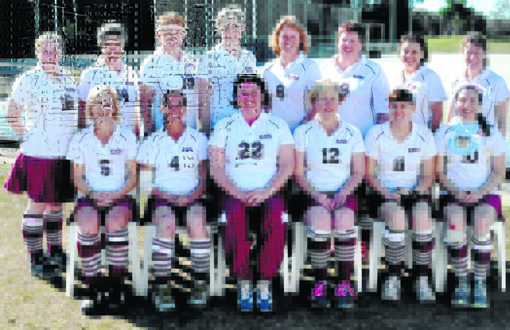 WINNERS: The 2012 Women’s Masters in the Over 35s Division 5 were the Inverell Swans. (back l-r) Tania Gray, Mandy McKeesick, Lisa Watson, Katie Farrell, Joe Taber, Megan MacMurray, Terri Walsh, Debbie Baker, (front) Sharon Stafford, Rochelle Klaack, Kerri Tom, Sharon Staader, Di Collins and Peta Hawke.