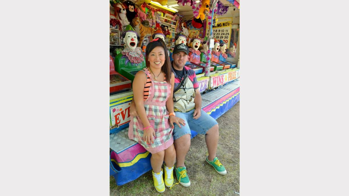Erica Sawada and Lucas Ford had a colourful stall built for fun and challenge at Delungra's event.