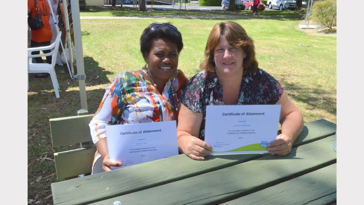 Silika Talai and Leanne JOhnston both received a Certificate III in Childrens' Services.