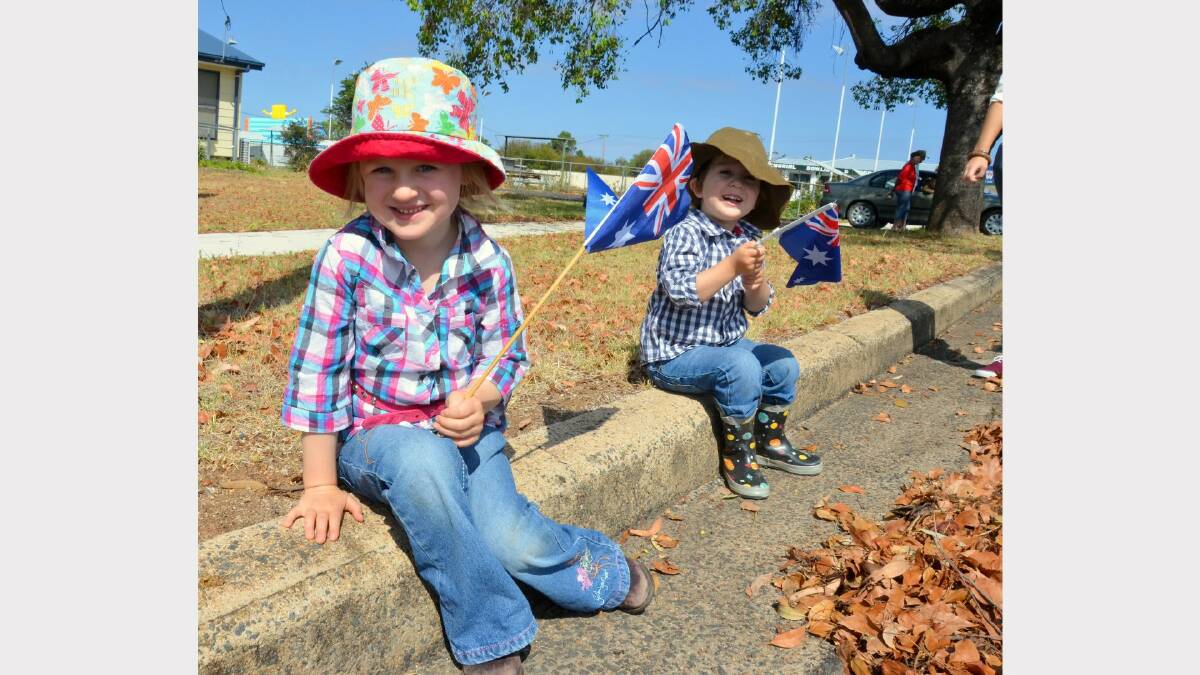 Rose and Angus Gibson proudly waved their flags during the Delungra parade.