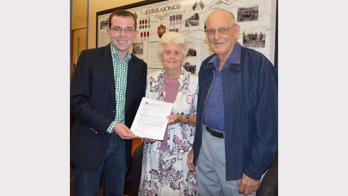 Staggy Creek Recreation Reserve Trust members Pam Mason and Doug Worgan with Member for Northern Tablelands Adam Marshall. The Trust has received $4,620 to replace the old boundary fence.