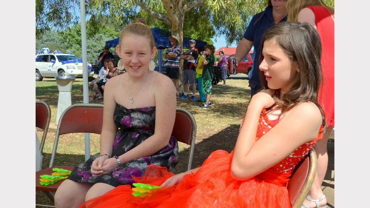 Tessa Stewart and Breeze Melia relax during the Delungra festivities.
