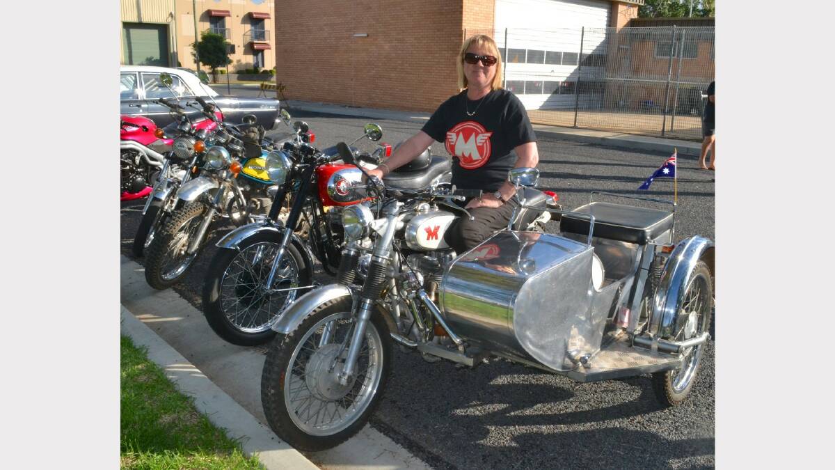 A very vintage vehicle: Debbie McCulloch with her Matchless 650 Trials Bike and sidecar.