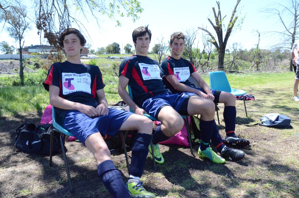 USA players Michael Cashel, Dominic Casey-Lee and Riley Latter keep an eye on the Argentina game.