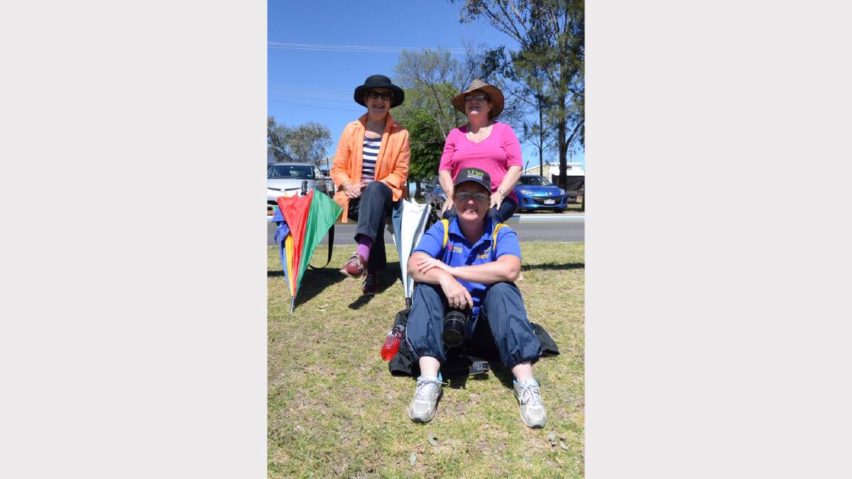 Robyn Cum and Kay Soles of Inverell with Tracey Symons of Glen Innes on a perfect day to watch soccer.