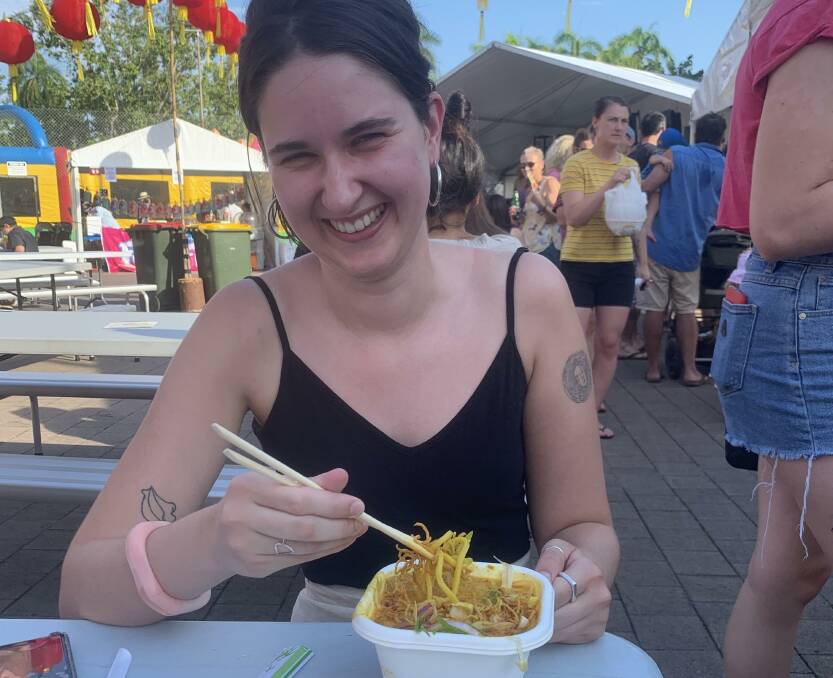 Me eating my first ever laksa in the Top End and the Darwin International Laksa Festival. 