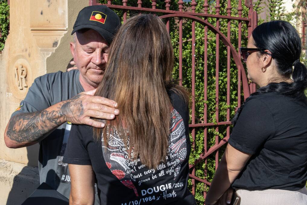 Ricky Hampson Sr, father of Ricky Hampson Jr, outside Dubbo Court during an inquest into his death. Picture by Belinda Soole