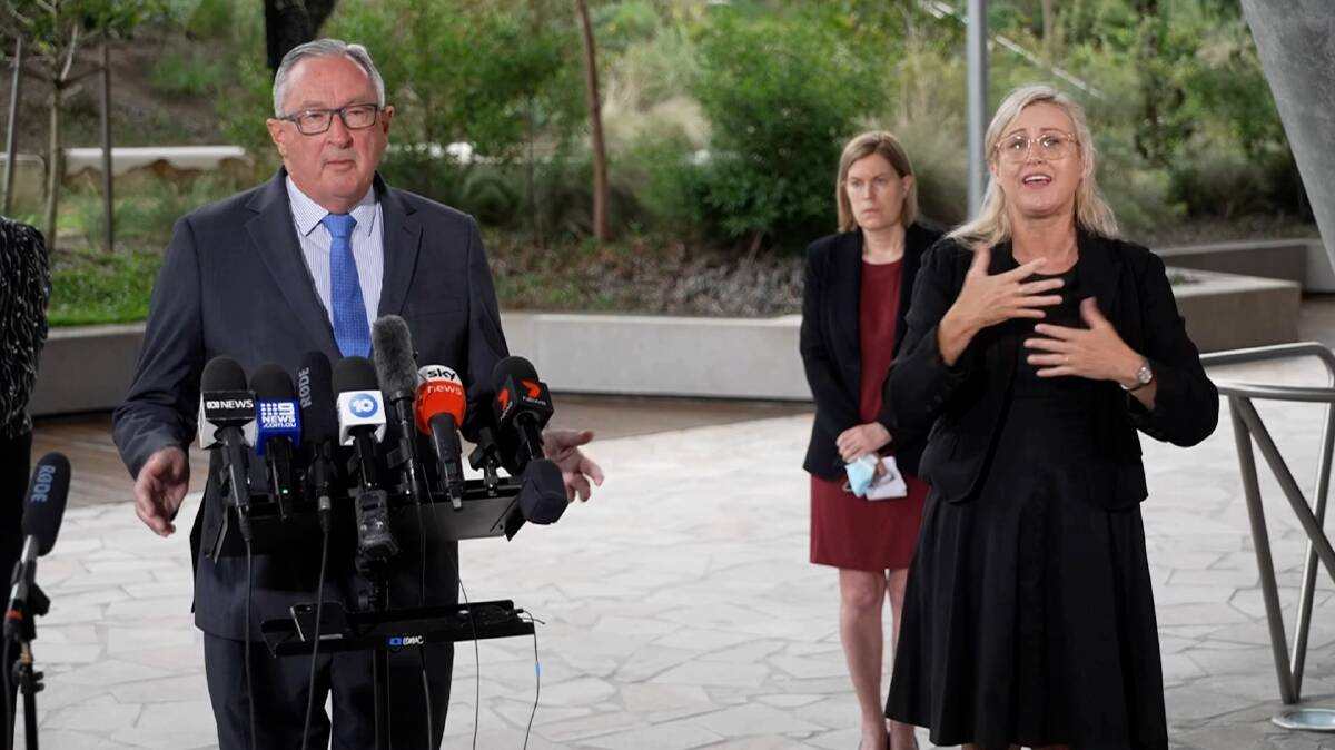 NSW Health Minister Brad Hazzard (left) said someone submitted positive RAT tests in his name on both Monday, January 17 and Tuesday, January 18. (Photo: NSW Health)