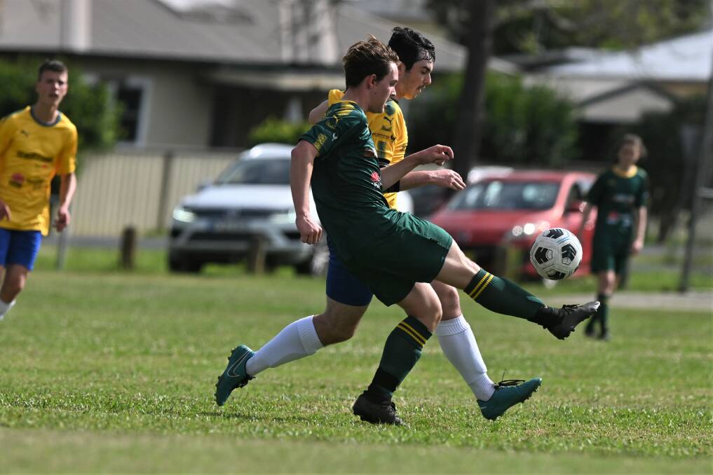 Brayden Hoare from Richmond Rovers playing for Australia in the Under 16s, and Cooper Hawkins from Danthonia Inverell. Picture Cathy Adams