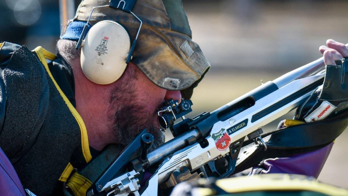 Australian representative Ben Picton competing at an event. Target shooting can be a demanding sport.