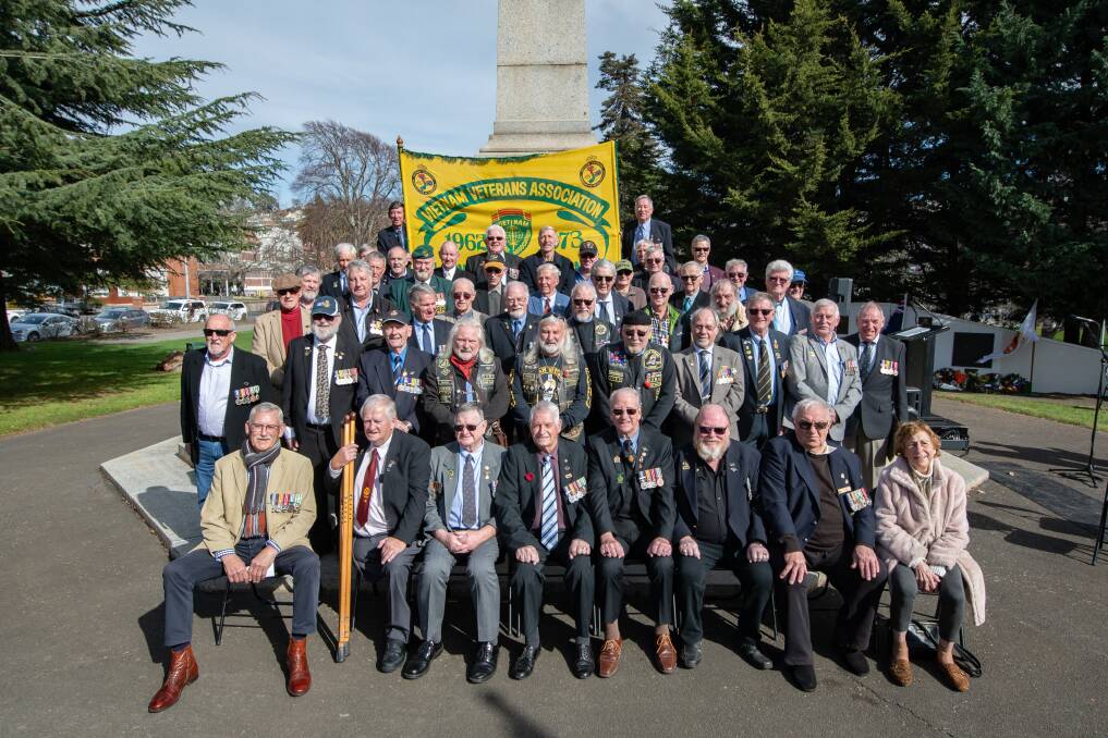 Vietnam veterans at a commemorative service in Launceston on Wednesday.