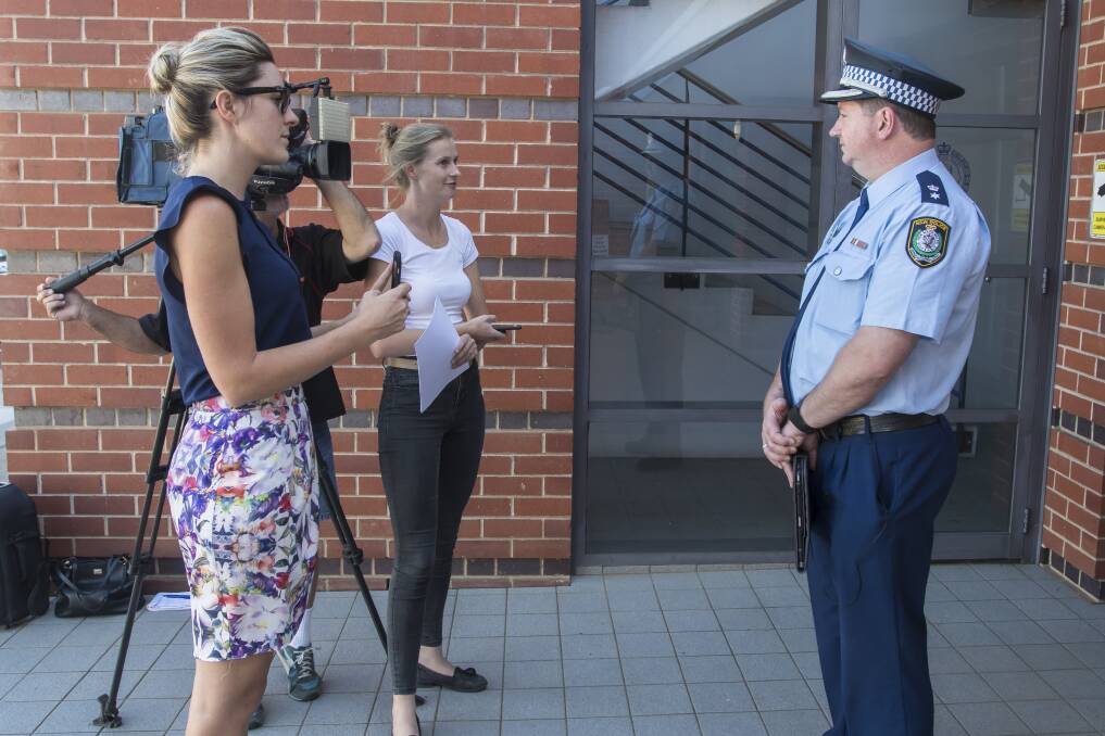 'Prevention and disruption': Superintendent Scott Tanner fronts the media to announce a series of drug raids which uncovered backyard clandestine labs. Photo: Peter Hardin