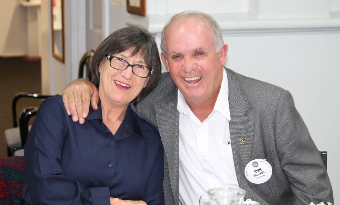 Nancy Capel and Senator John Williams together at a recent Rotary changeover dinner.