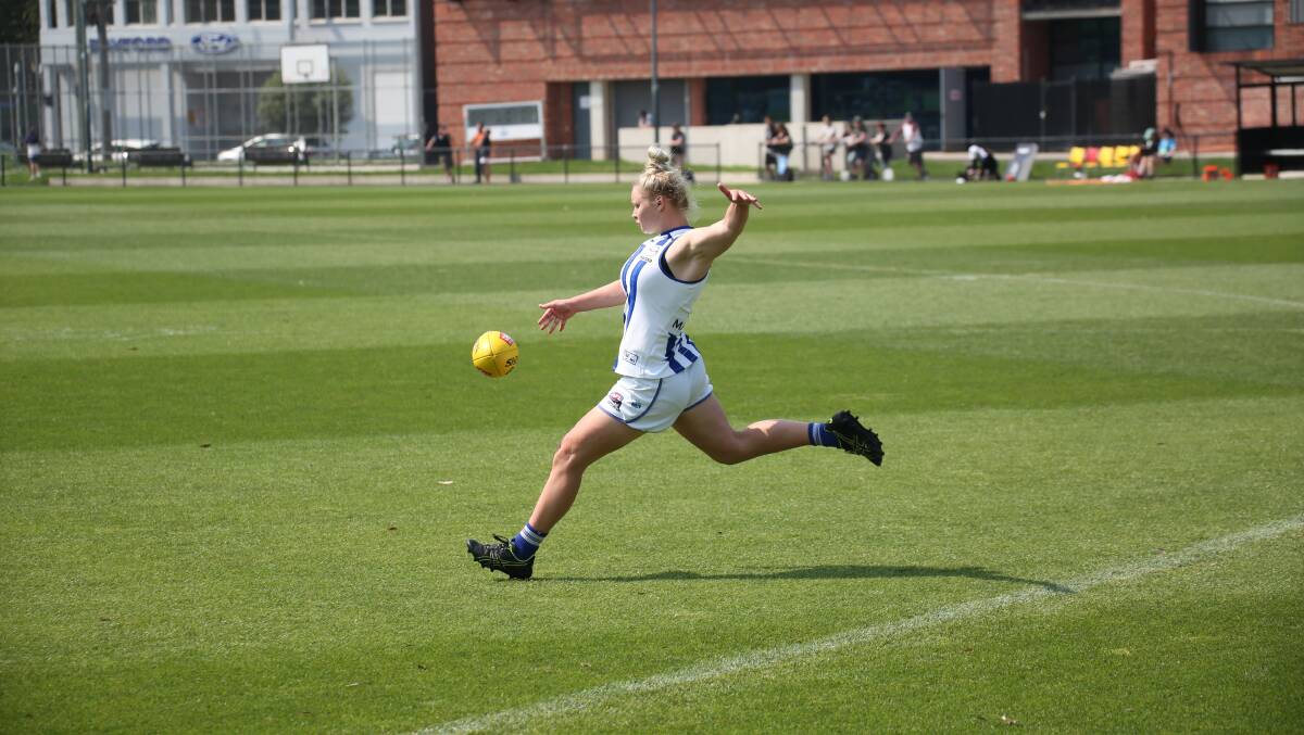 In full flight: Daria Bannister prior to injury in the pre-season. Picture: North Media. 
