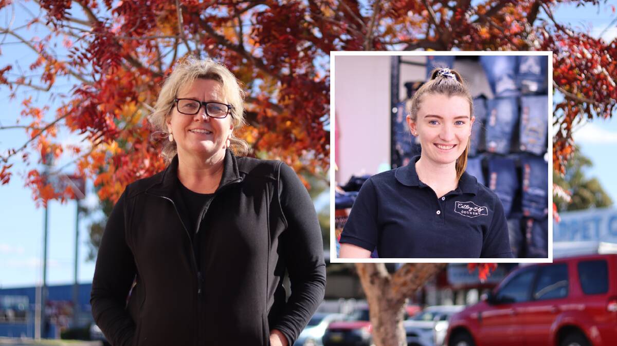 CHANGE: Georgina King, president of Inverell's Chamber of Commerce and Jess Robertson-Cuninghame, owner of Cutting Edge Country, inset. Photos: Jacinta Dickins