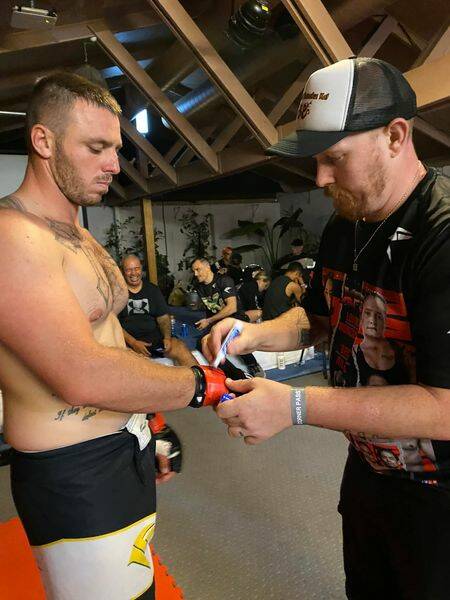 READY: Jake Deaves preparing for his second cage fight in Brisbane. Photo: Supplied
