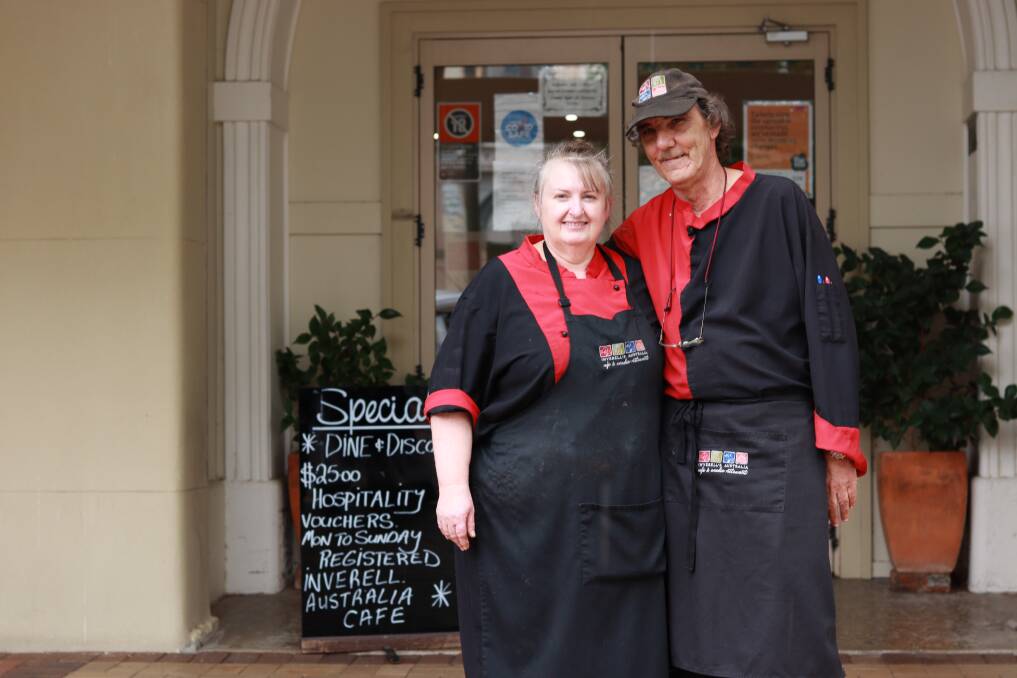 READY: Toni and Glen Milner from Inverell's Australia Cafe are preparing to be inundated with locals with vouchers by Friday. Photo: Jacinta Dickins
