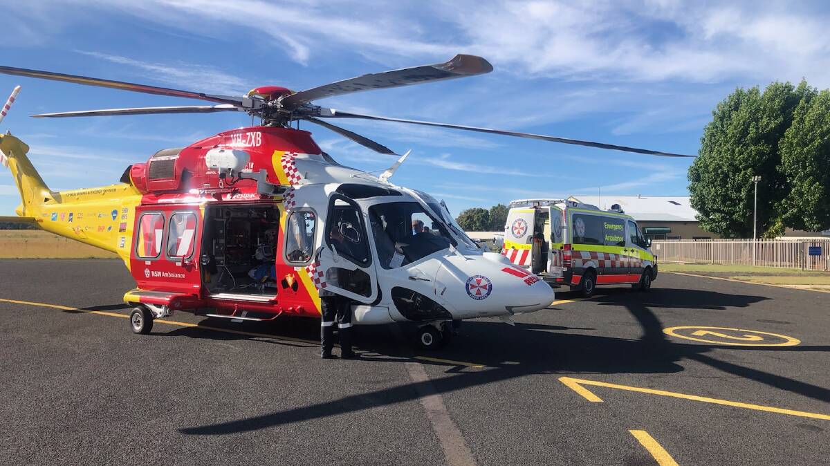 CRITIAL: The 16-year-old was placed in an induced coma following the accident near Yetman on Monday morning. Photo: Westpac Rescue Helicopter Service