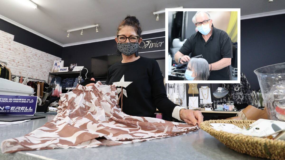 OPEN UP: Vivier Boutique's Patty Garrett and Shabu Hair on Byron's Ian Hooker have loved seeing their customers again. Photo: Jacinta Dickins