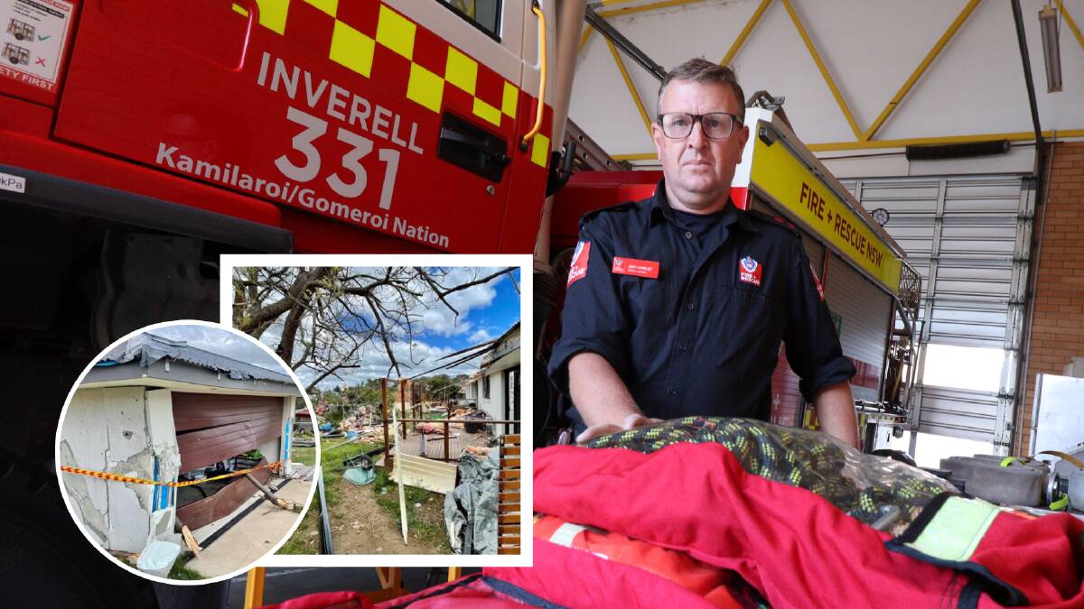 HELP: Inverell's Fire and Rescue NSW Station 331 Deputy Captain, Jeff Cowley, spent two days in Armidale for the clean up in the tornado's aftermath. Photo: Jacinta Dickins