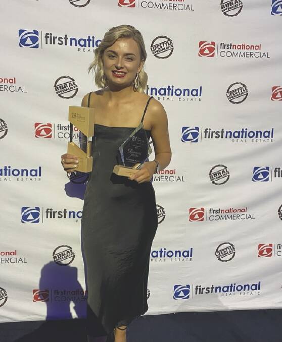 WIN: Inverell's First National Real Estate agent Breeanna Stuart takes home two state awards. PHOTO: Supplied
