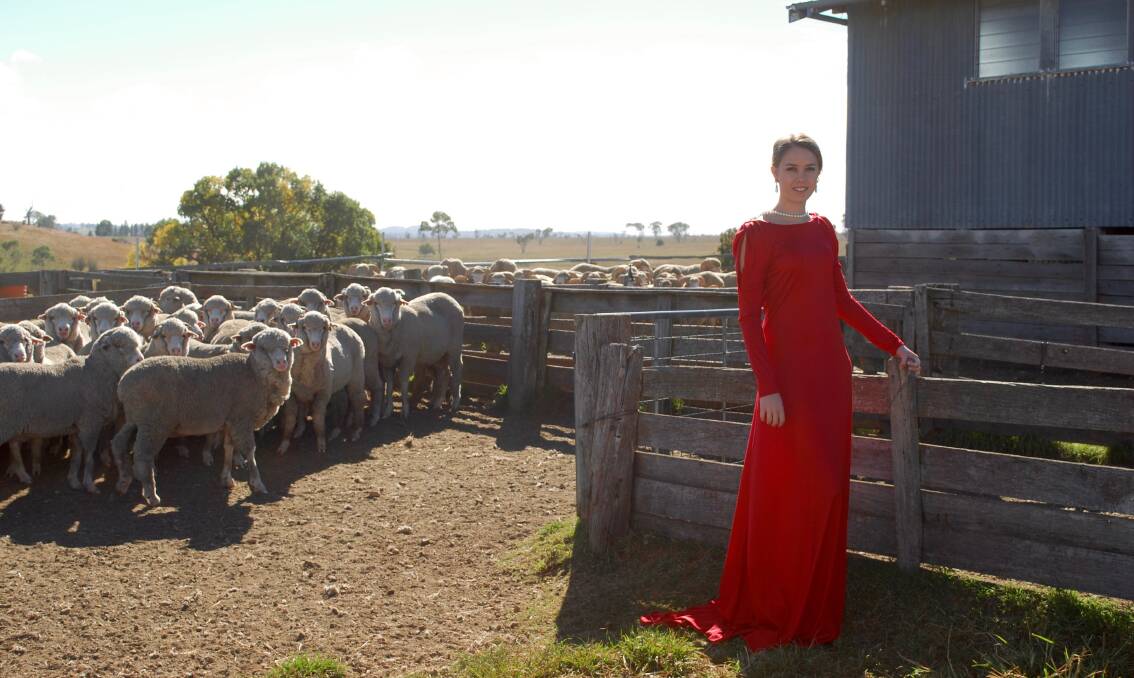 EWE BEAUTY: One of the garment entries for Fleece To Fashion Awards by Azulant Akora, Perth, modelled by Margie Rose, Armidale. Entries have been submitted from across the country and beyond. Photo by Edie Rose.