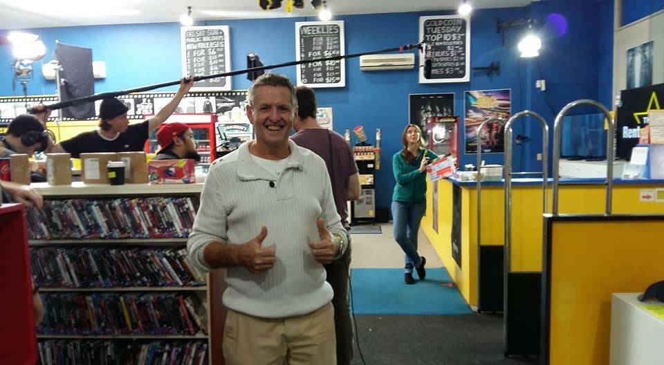 Former Inverell man David Hooklyn on the set: his DVD hire store That's Rentertainment in Runaway Bay, Qld.