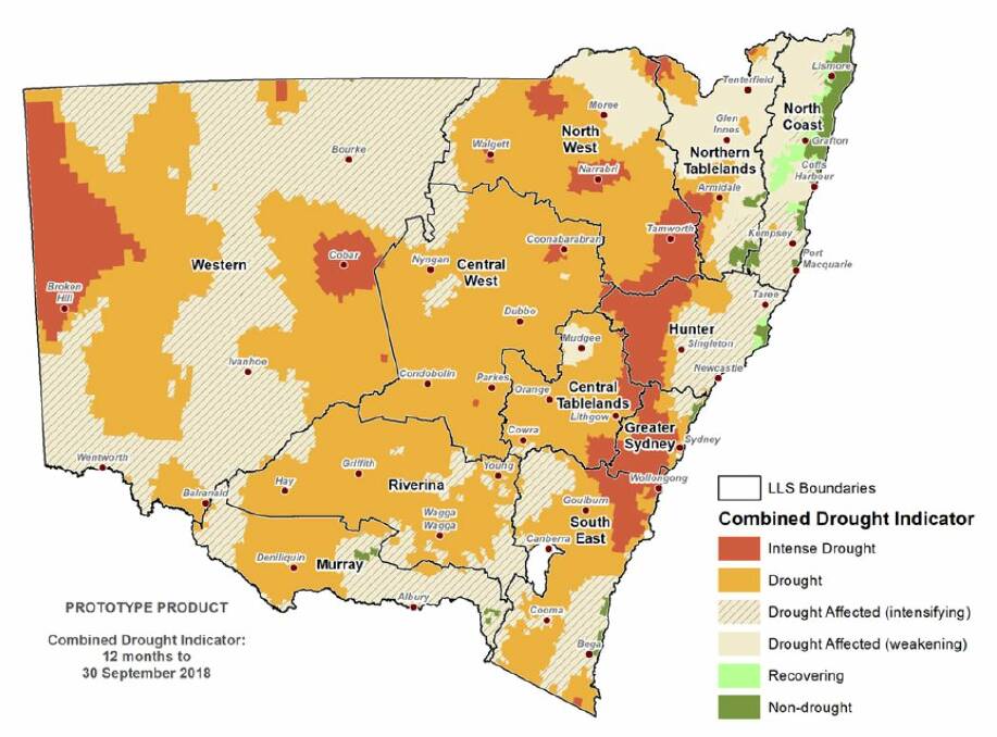 The NSW Combined Drought Indicator to September 30 shows the Inverell area is still categorised as being drought-affected.