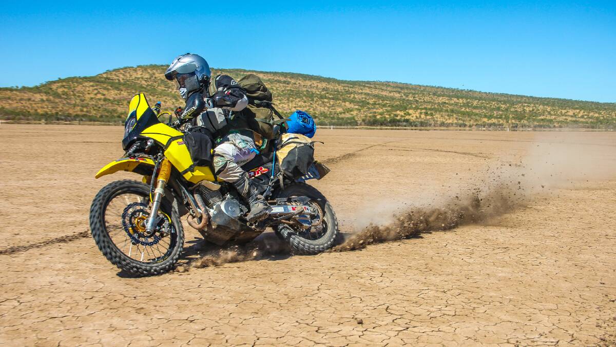 TRAILBLAZER: Vince on the DR650se enjoying an adventure outing on the “Carson River Track” in Northern West Australia. The sausage sizzle, on Friday, is tipped to attract dozens of motorcycle fans.
 