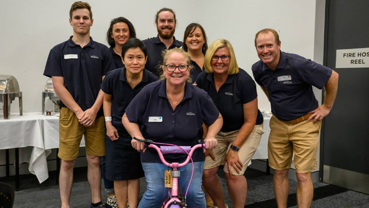 Staff at Forsyths' Armidale and Inverell offices decided to build 15 bicycles from scratch, with each completed set of wheels rolling out to a family in need.