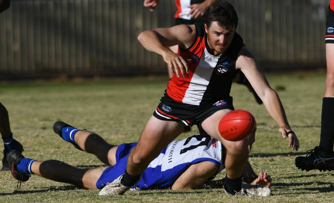 ON SONG: Hayden Chappel, pictured playing against the Roos earlier this year, was one of Inverell's best on Saturday. Photo: Gareth Gardner