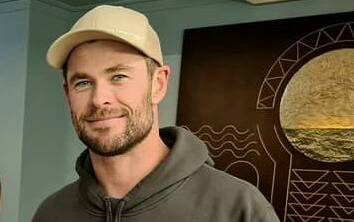Chris Hemsworth in Armidale this week where he filmed a segment for his National Geographic series. Picture: Tattersalls Hotel