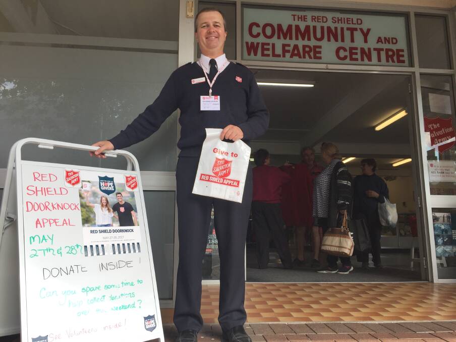 DONATE: Salvation Army captain Robert Mills is encouraging locals to get involved with the Red Shield Appeal.
